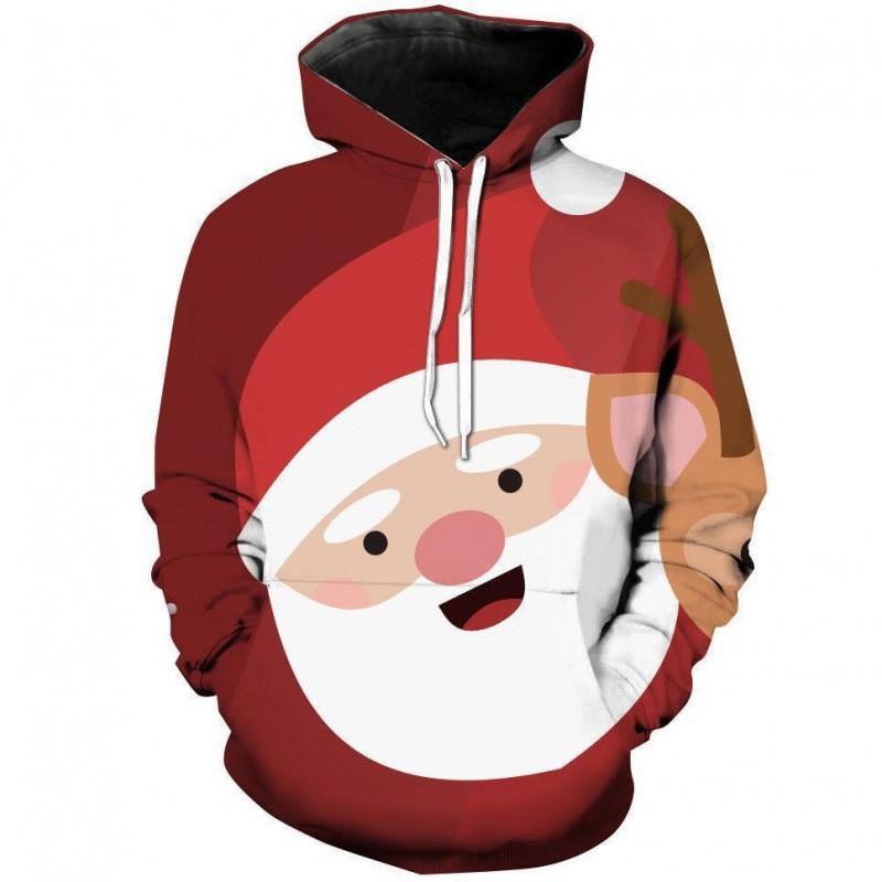 Christmas Halloween Cat Selfie 3D Print Hoodie Couples Casual Loose Fit