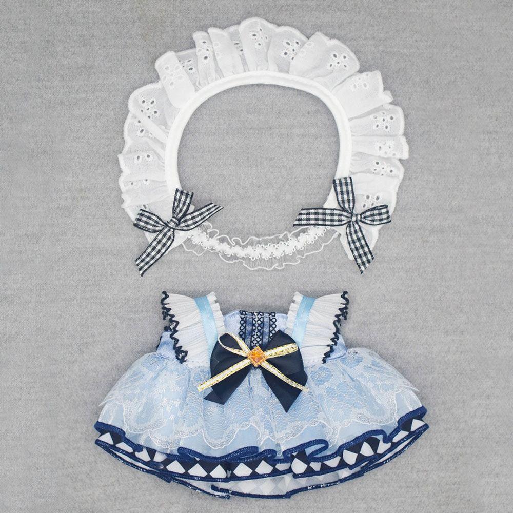

Blue Purple Doll Clothes 20CM Miniature Formal Attire Mini Ceremonial Dress Cotton Stuffed Doll