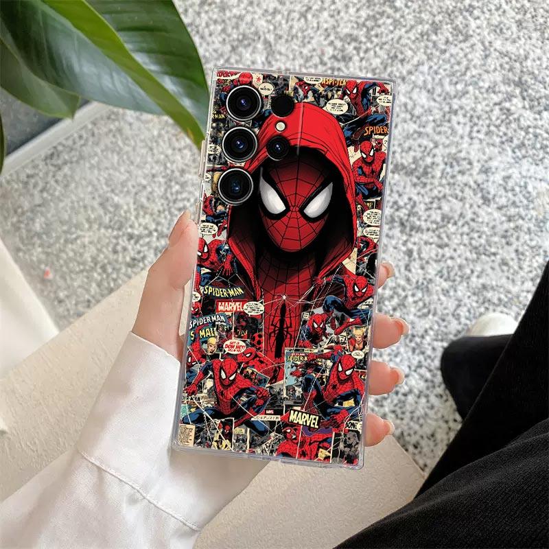 Marvel Spider-Man Comics Transparent Case For Samsung Galaxy S26 S25 Ultra S24 S22 S26 Plus S20 S23 S21 S25 FE 5G Clear Cover