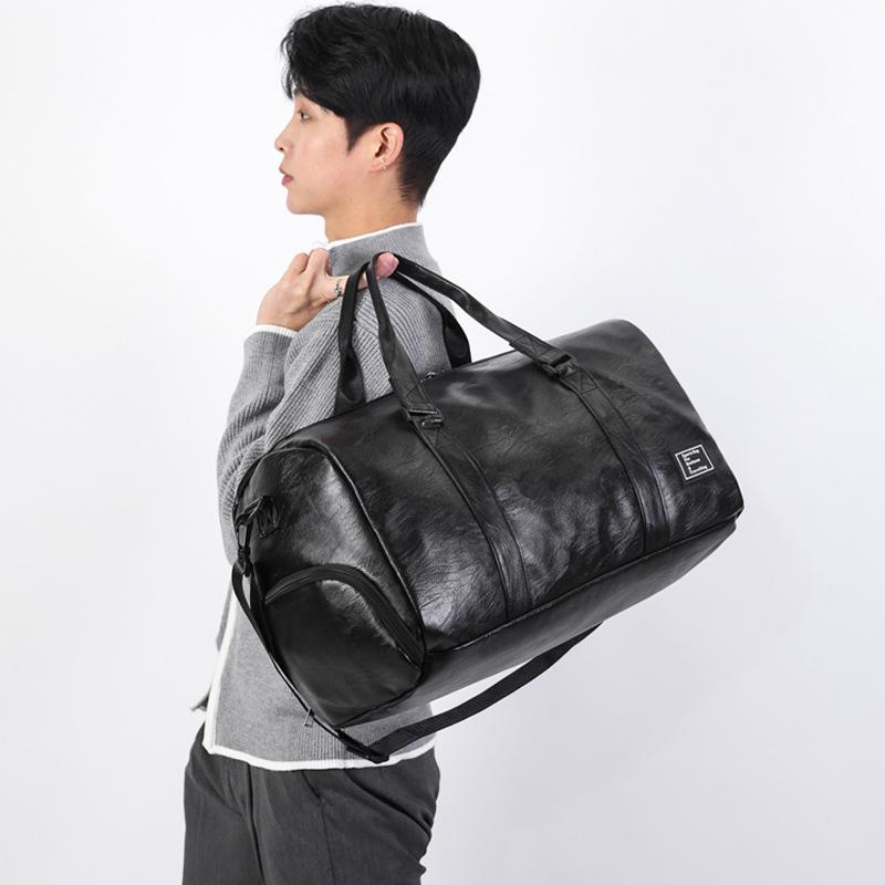 Short-distance travel bag PU large-capacity portable business trip essential fashion leisure commuting with shoe compartment luggage bag