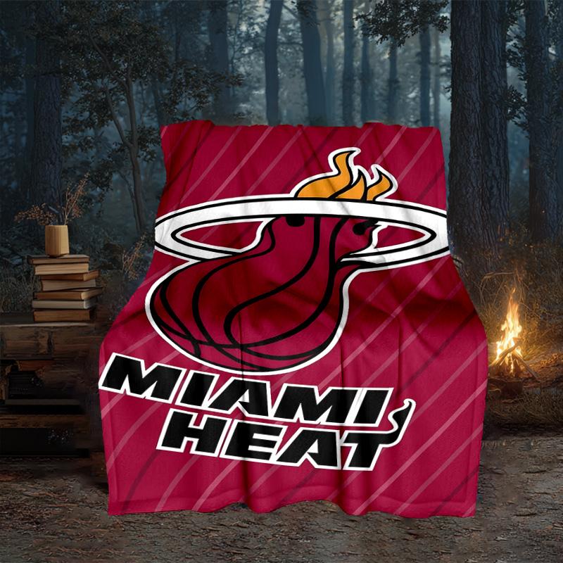 Heat Miami Team Spirit Blanket Flannel Throw for Sofa, Travel, Camping, Livingroom, Office, Chair and Bed Soft and Warm Holiday gifts