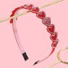 1/3pcs Crystal Heart Headbands for Women Valentine's Day Heart Shaped Hairbands Kids Girls Headband for Party Hair Accessories
