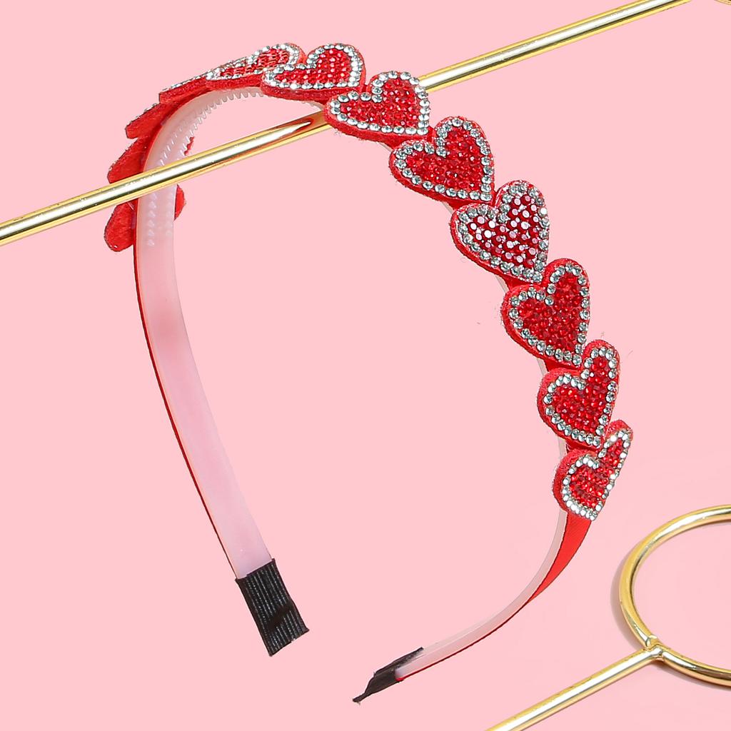 1/3pcs Crystal Heart Headbands for Women Valentine's Day Heart Shaped Hairbands Kids Girls Headband for Party Hair Accessories