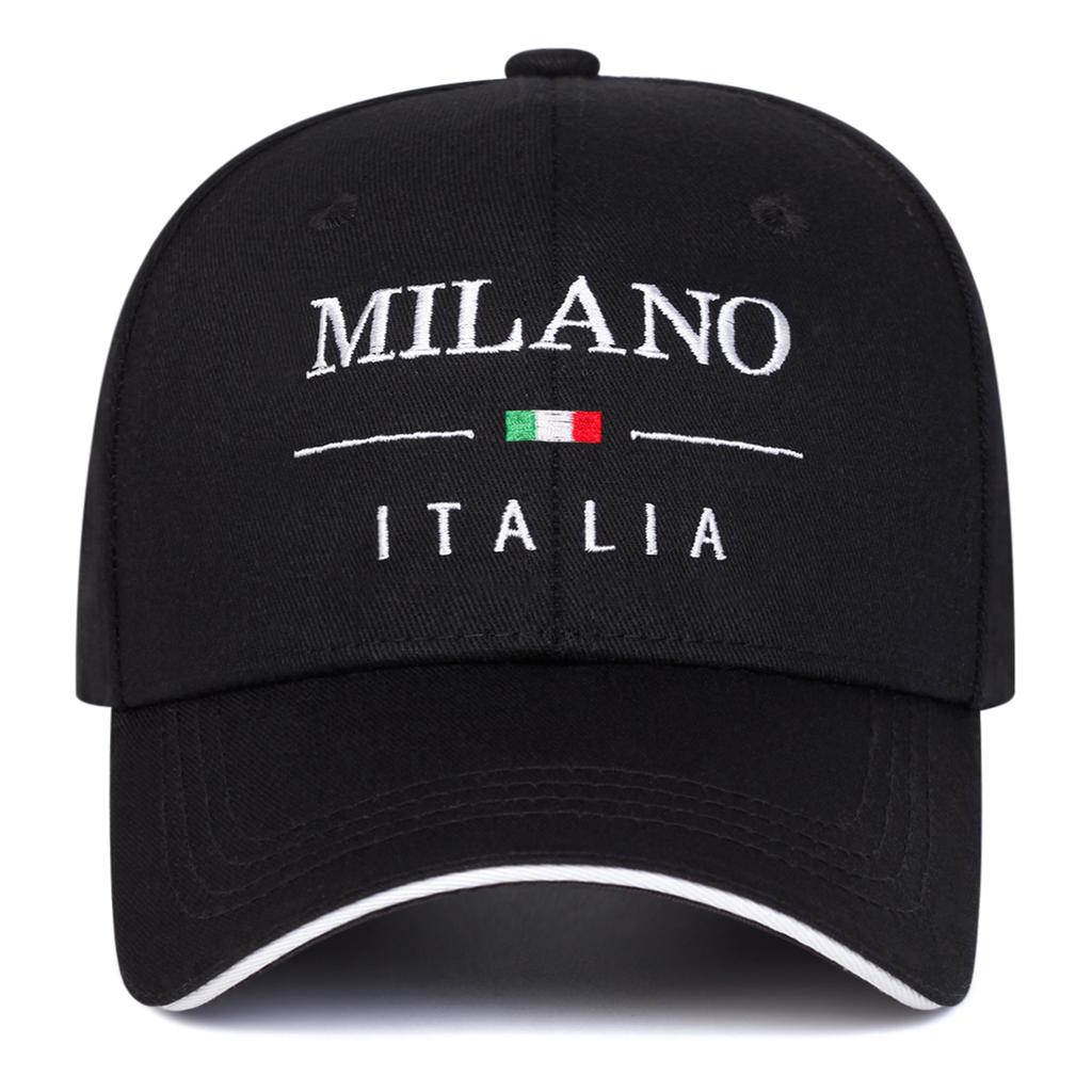 Baseball-Naht Genäht Bestickt Alphabet Italia Mailand Neutrales Geschlecht Damen Herren Für Kappen Frühling Herbst Outdoor Verstellbar Lässige Hüte