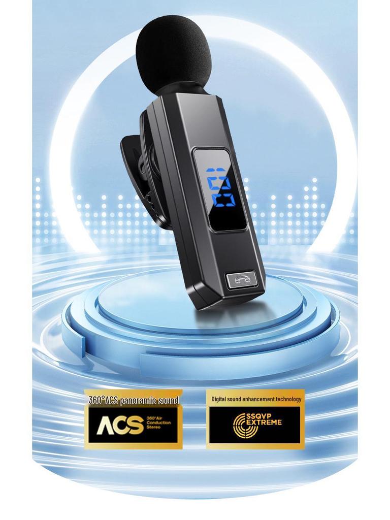 M1 Clip-on Wireless Bluetooth Earphones with Digital Display and Long Battery Life for Sports, Business, and More