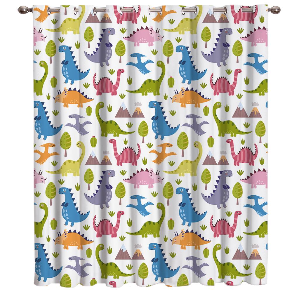 Dinosaur Cartoon Window Curtains Curtains for Living Room Decorative Items Living Room