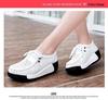Women's White Leather Cut-Out Wedge Shoes - Thick Soft Sole, Casual Spring/Summer Platform Shoes.