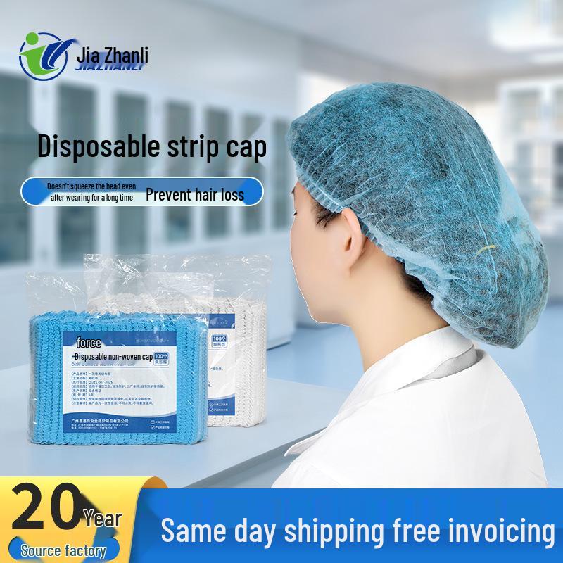 Disposable Non-woven Strip Caps for Hygiene in Kitchens, Food Prep, and Labs