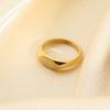 Ins Minimalist Premium Plated 18K Gold Horse Eye Plain Ring Fashion Stainless Steel Waterproof Stacked Ring Women