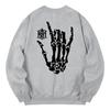 KAN6312 Kmg0095 Handskull Fleece-Lined Sweatshirt - Gray
