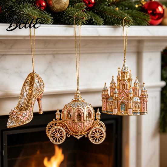 Celebration Tree Trim Christmas Magic Castle Hanging Ornament Acrylic Festive Holiday Decor Pendant for Durable Winter Ornament Home Party