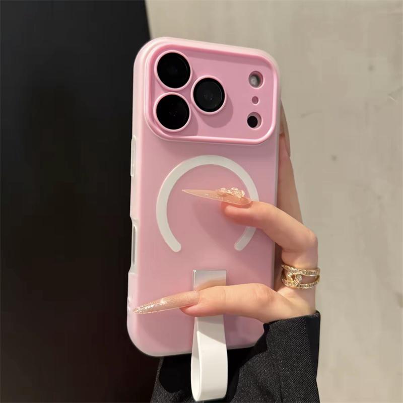 

Для Magsafe Магнитный Чехол-Держатель для Телефона с Силиконовым Ремешком на Палец Для iPhone 17 Air 15 14 16 13 12 Pro Max 11 Защитный Мягкий Чехол 17Pro