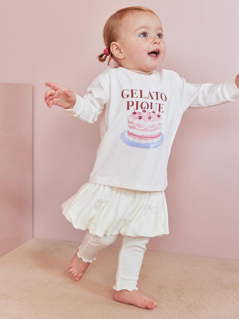 Gelato Pique Baby Whipped Cream Skirt Leggings (PBCP254192 CRM)