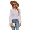 Autumn Winter Floral Top Women's Loose Versatile Round Neck Pullover T-shirt