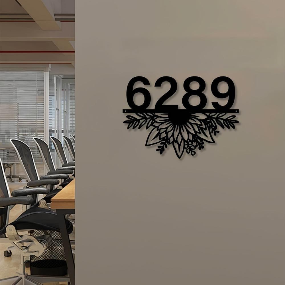 Custom Metal Floral Address Sign Personalized Outdoor Indoor Wall Art Home Decor