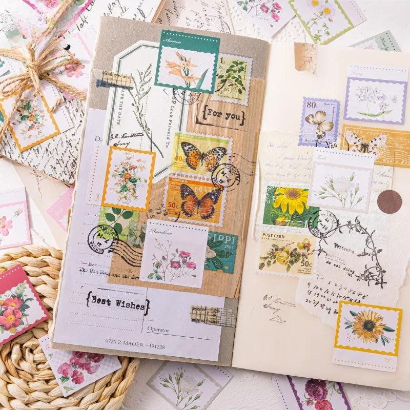 46pcs/box Flower Collection Sticker Diy Scrapbooking Diary Planner Decoration Sticker Album Decoration Student Supplies