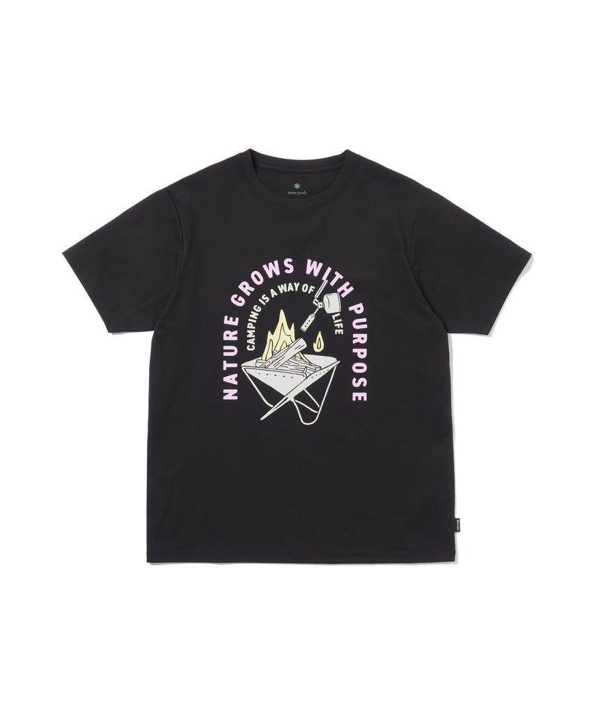 SP Fireplace Dry Short Size M [Snow Peak] T-Shirt TS-26SU006 T-shirt, Sleeve, Men's/Women's, BLACK,