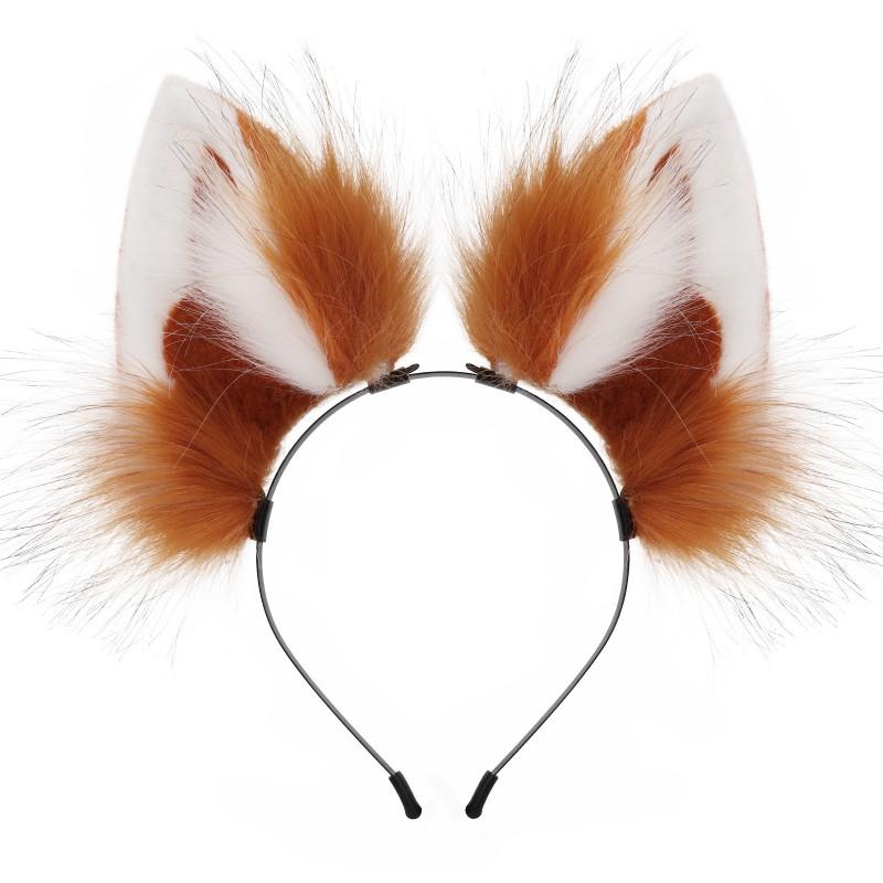 Handmade Plush Animal Ear Headband Cosplay Cat Fox Ears Costume Accessory Cute Unisex Hair Band