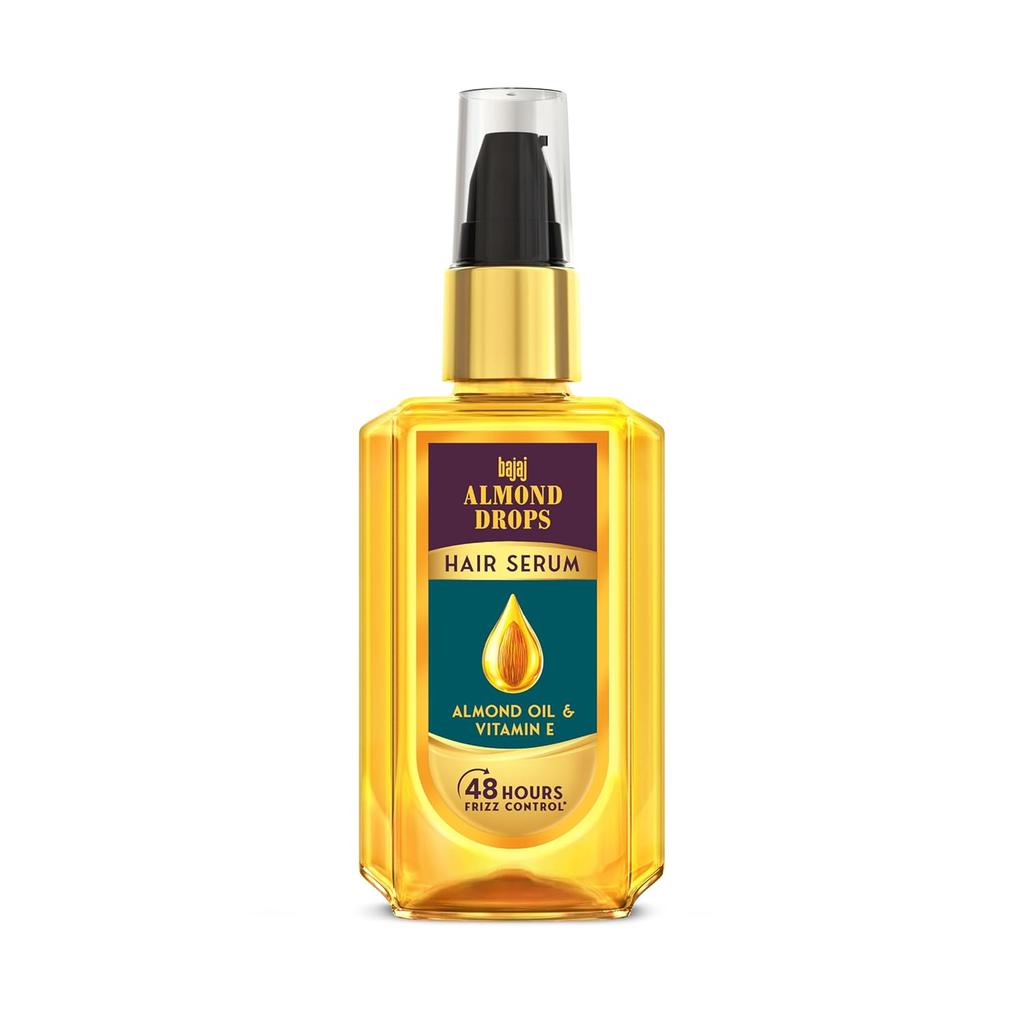 Bajaj Almond Drops Hair Serum 50 Ml Pack Of 1 For Dry Frizzy Hair Nourishing Anti Frizz Shine Control