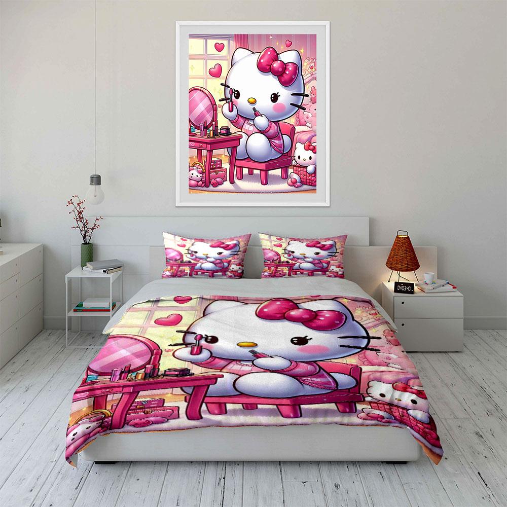 Adorable kitty's glam wonderland. Bedding sets Duvet covers Pillowcases(1* Duvet Cover 2* Pillowcases without duvet insert)