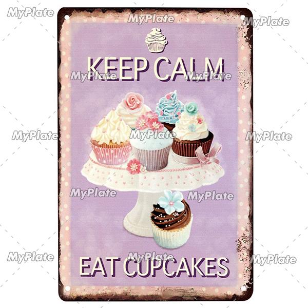 Cupcake Vintage Tin Sign Metal Sign Decorative Plaque Wall Decor Man Cave Club Decoration