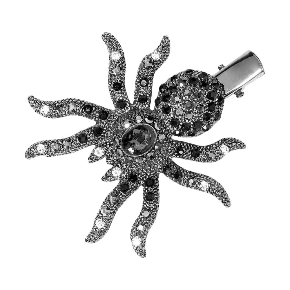 Spider Spider Hair Clips Hair Pins Rhinestone Barrettes Halloween Hair Clips Halloween Festival Style B