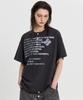 HOODHOOD Clover Typo Henley Neck Short Sleeve T-Shirt Charcoal