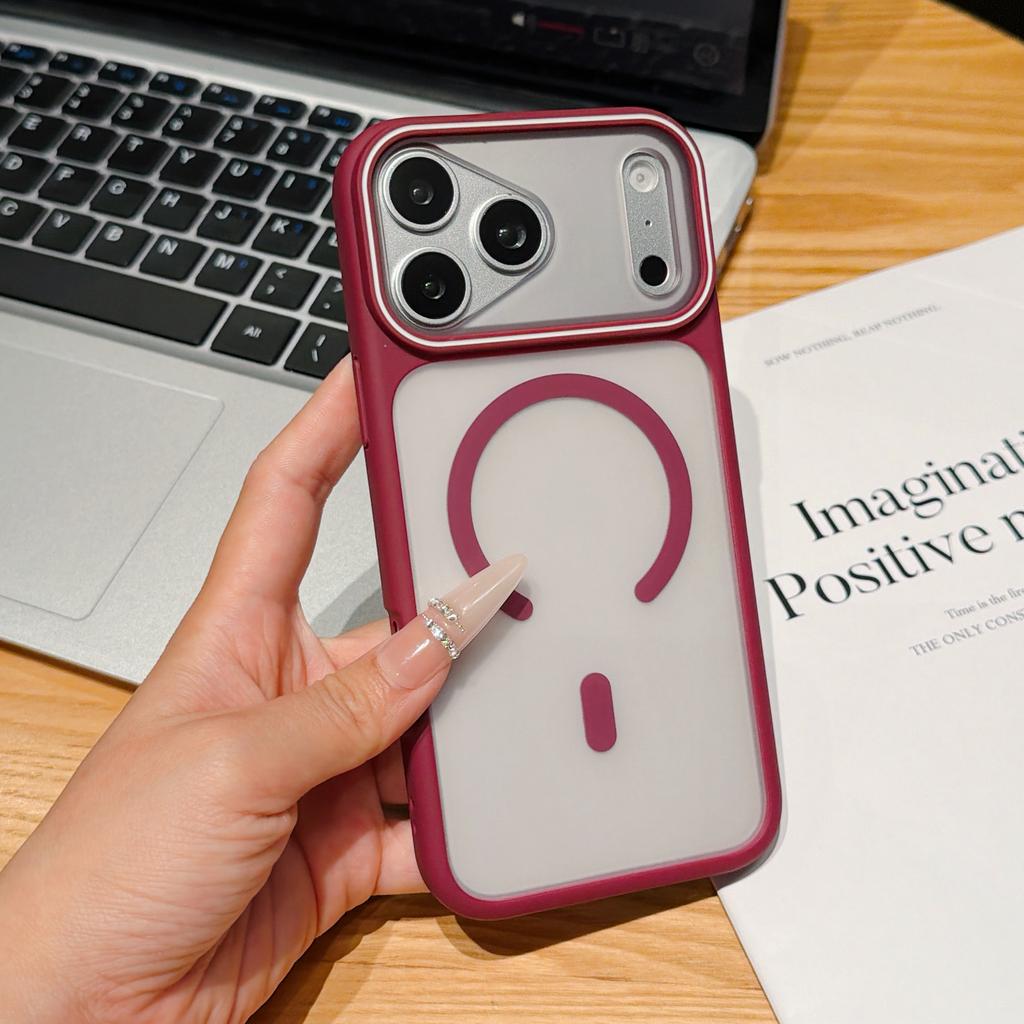 Luxury Matte Translucent For Magsafe Case For 17Air 16Pro Max 15 14Plus 13 12 Magnetic Wireless Charging Shockproof Cover