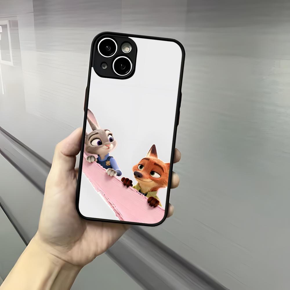 Z-ZootopiaS Nick Judy Phone Case For Iphone 17 16 15 14 13 12 Pro Max Xr Air Plus Skin Feel Black Hard Shell Cover