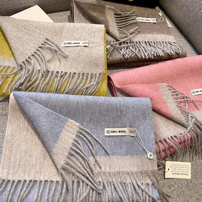 Australian Wool Double-Sided Scarf – Korean Style, Warm & Chic Design for Students and Couples
