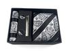 Paisley Herren Krawattenset mit Einstecktuch, Manschettenknöpfen & Krawattenklammer – Business Casual Geschenkbox