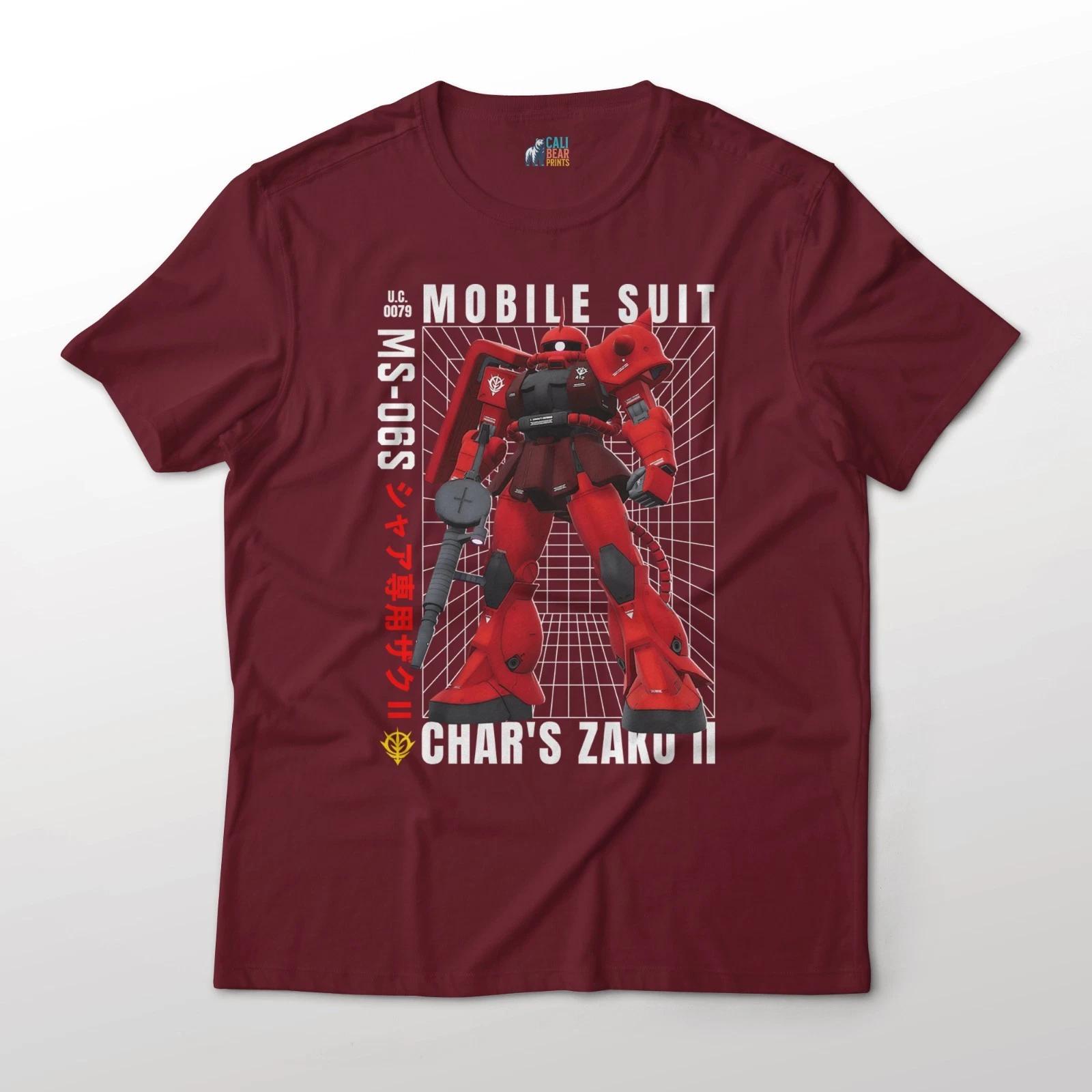 

Mobile Suit Gundam Anime MS-06S Char s Zaku II Suit Graphic Art Cotton Tee 2XL