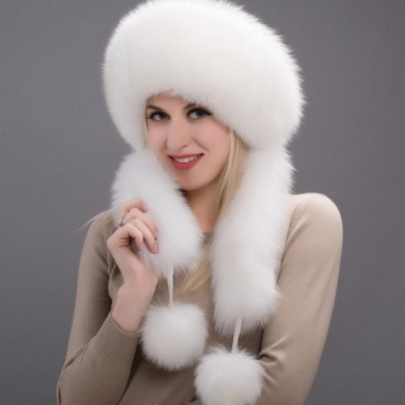 Ny imitasjon revehår dame Lei Feng-lue vinter damepels dame Lei Feng-lue dame vinter fortykket varm fiskerlue vindtett og kuldebestandig