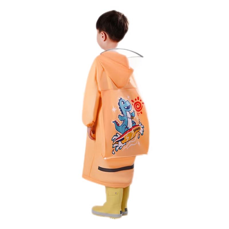 YuShen Kids Cartoon PVC Rain Poncho with Backpack Slot 3XL