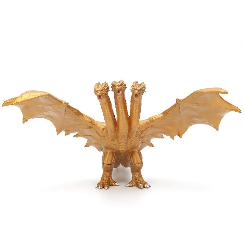 Godzilla King Ghidorah Dragão de Três Cabeças Dinossauro Dourado Figura de Ação com Articulações Móveis Modelo Colecionável Ornamento Presente de Filme