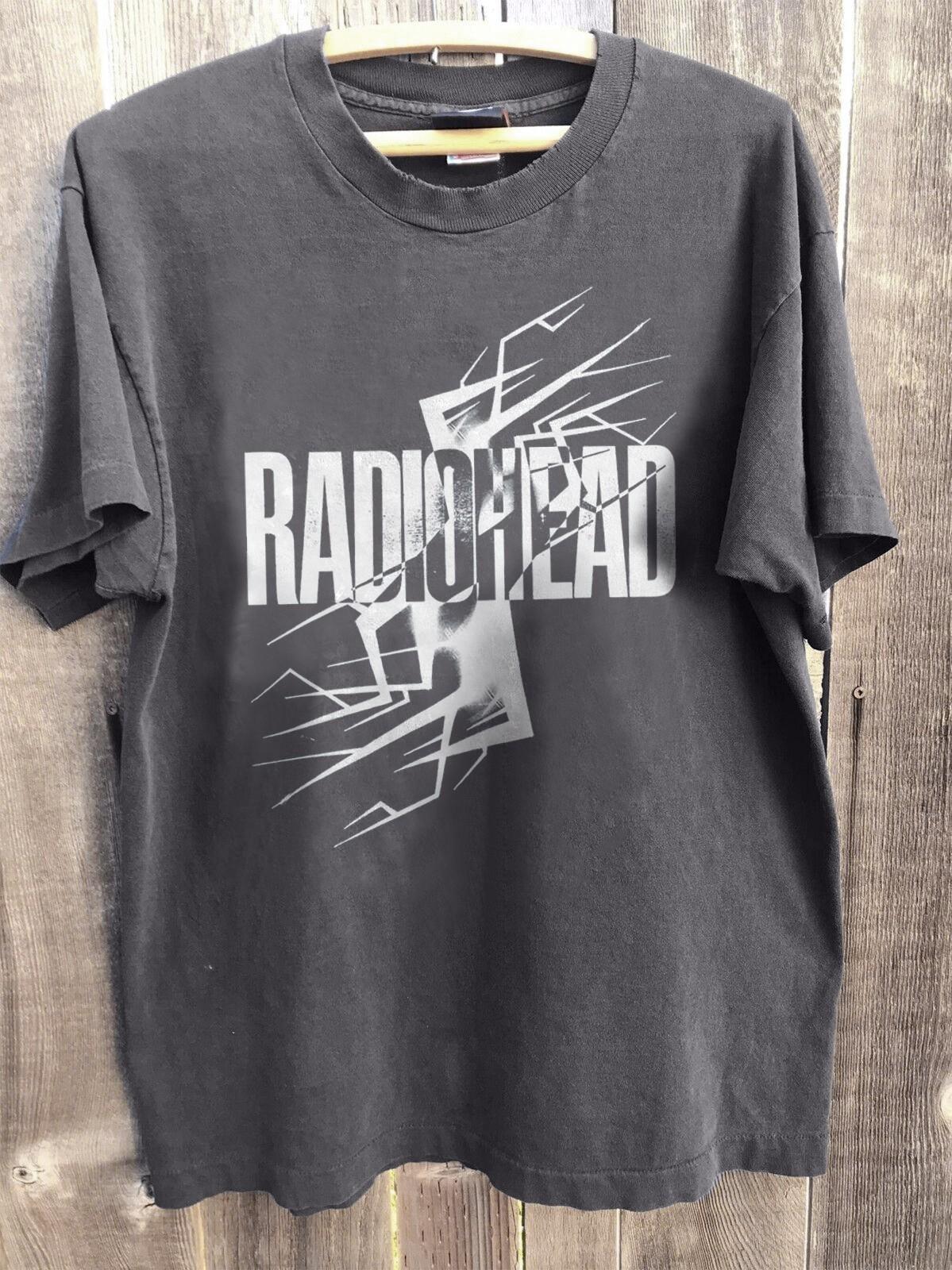 Radiohead Lightning Logo Band Charcoal Unisex T-shirt Size S-5XL S