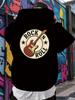 Rock & Roll Graphic Hoodie - Casual Long Sleeve Pullover with Guitar Print