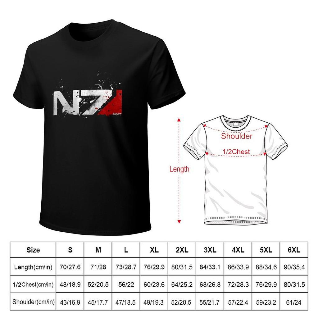 Mass Effect Distressed N7 TShirt sweat vintage cheap stuff mens white t shirts