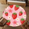 1pc strawberry flower Round Chair mat office Area Rug - Non-Slip, Floor Mat for Office, Bedroom, Ideal home decor gift p0105058
