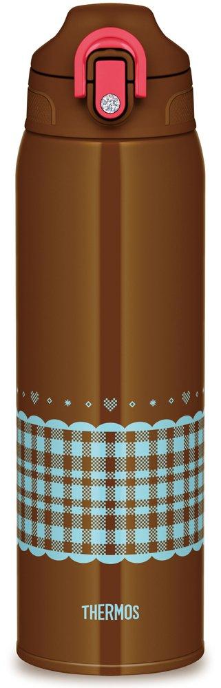 Thermos Vacuum Insulated 2-Way Bottle, 1.03L/1.0L, Check Brown, FHO-1000WF CHBR