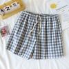 2026 Neue Sommer Couple Japanische Shorts 100% Baumwolle Herren und Damen Kariert Einfach Groß Dünn Hausshorts Karierte Pyjamahose