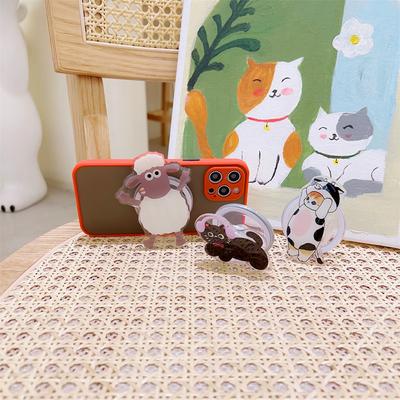 Korean Cute Cartoon for Magsafe Magnetic Phone Griptok Grip Tok Stand for iPhone 15 Foldable Wireless Charging Case Holder Ring Stand
