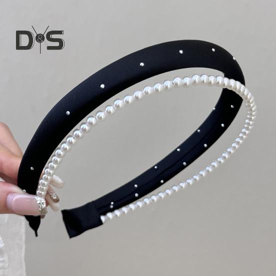 Hårbånd med imitert perle, lett, dobbeltlags design, hårbøyle i fransk stil, myk, allsidig antrekkstilbehør