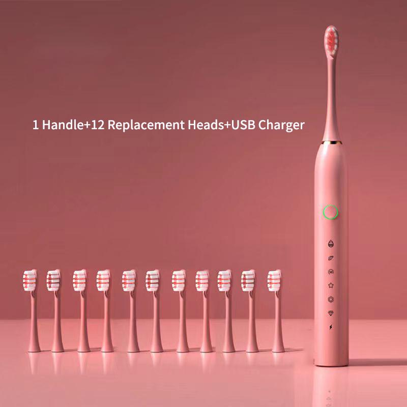 Módní sonický elektrický zubní kartáček dobíjecí pro dospělé Inteligentní časovač pro 6 režimů IPX7 Vodotěsné ultrazvukové zubní kartáčky cestovní box