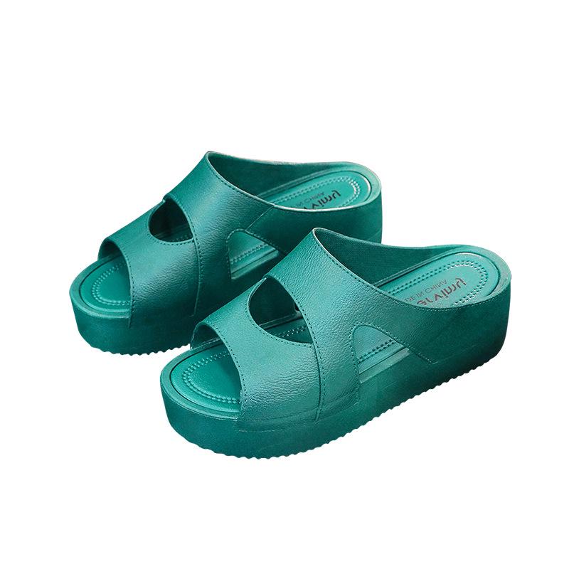 Damen Keilabsatz Slipper Sandalen - Sommermode, Dicke Rutschfeste Sohle