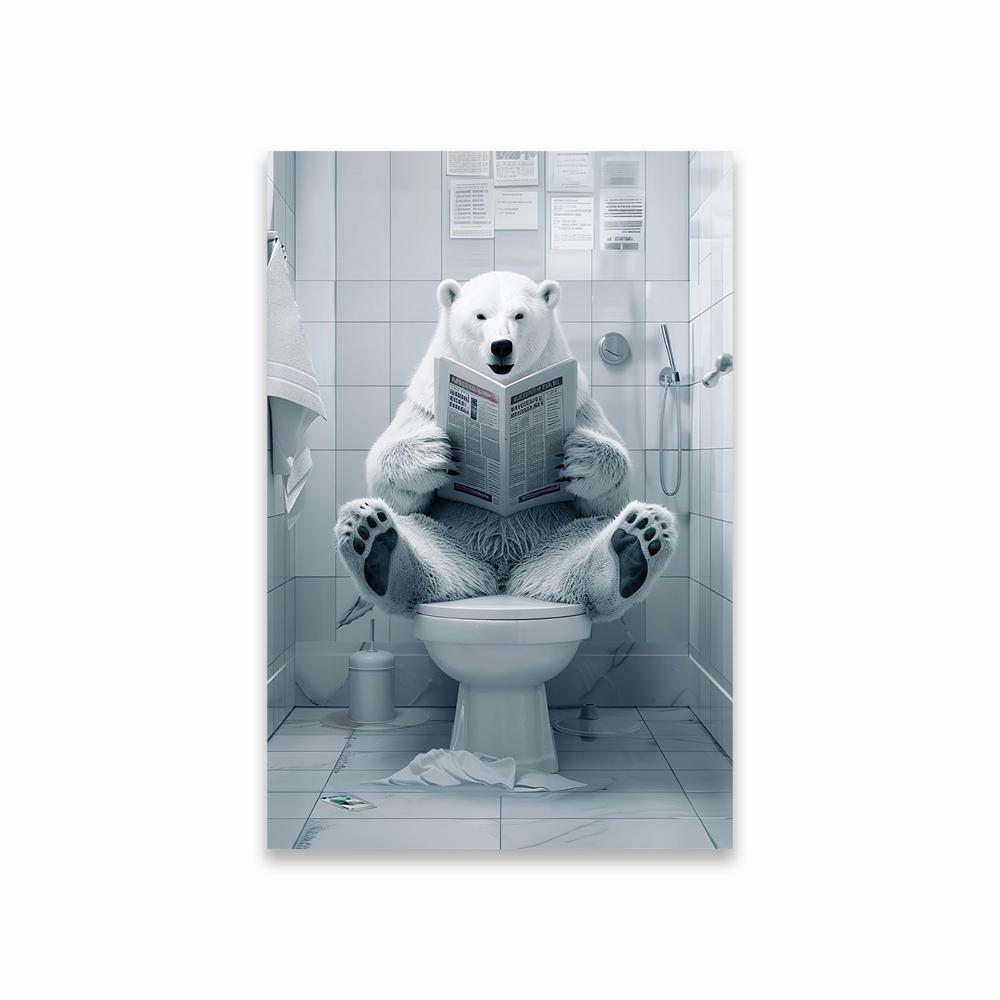 Lustige Nette Tierkunst Poster Tier Hund Katze Wandkunst Drucke Lustige Badezimmer Wanddekoration Leinwandbild Moderne Toiletten Dekoration