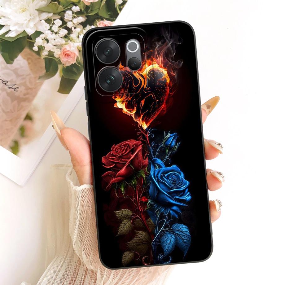 For Vivo V70 Lite V70 FE VivoV70 V2538 v2550 V2548 Phone Case Floral Aesthetic Moon Nigth Bow Pattern Funda Soft Silicone Cover