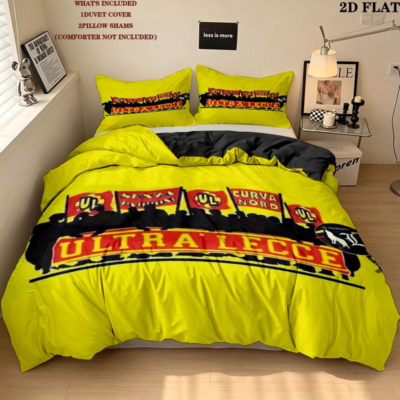 Unione Sportiva Lecce Pattern Bedding uilt Set uilt Cover Pillowcase Home Decoration Birthday Gift (1 * duvet cover + 2 * pillowcase without core)