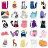 50 Cat Stickers - Abstract Cute Pet Art, Waterproof Graffiti for Stationery, Computers, and Water Bottles.