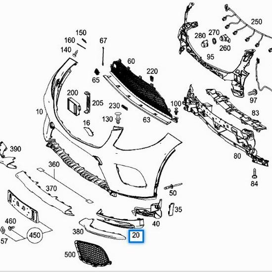 Mercedes-Benz W166 GLE300 Frontstoßfänger Zierteile - 2928854722, 2928854822